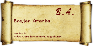 Brejer Aranka névjegykártya